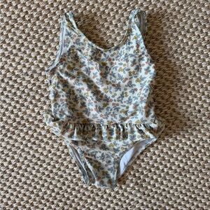 Rylee + Cru Floral One Piece Swimsuit - Cream and Gray